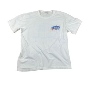Vintage‎ 1988 Busch Beer NASCAR T-Shirt Mens XL White Stony Creek Single Stitch